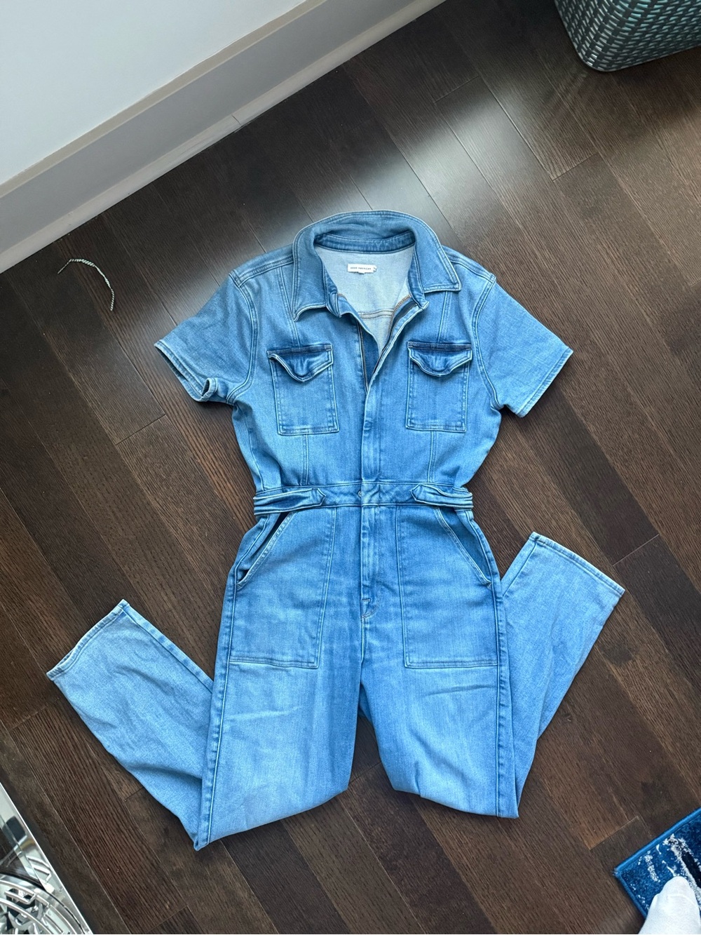 Good American Fit for Success Blue Denim Jumpsuit Size 4 (XL) Fits L (US 10/12)